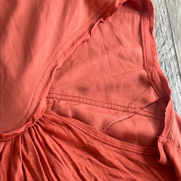 Rock & Republic Orange Sleeveless Asymmetrical Polo Blouse - Picture 5 of 7